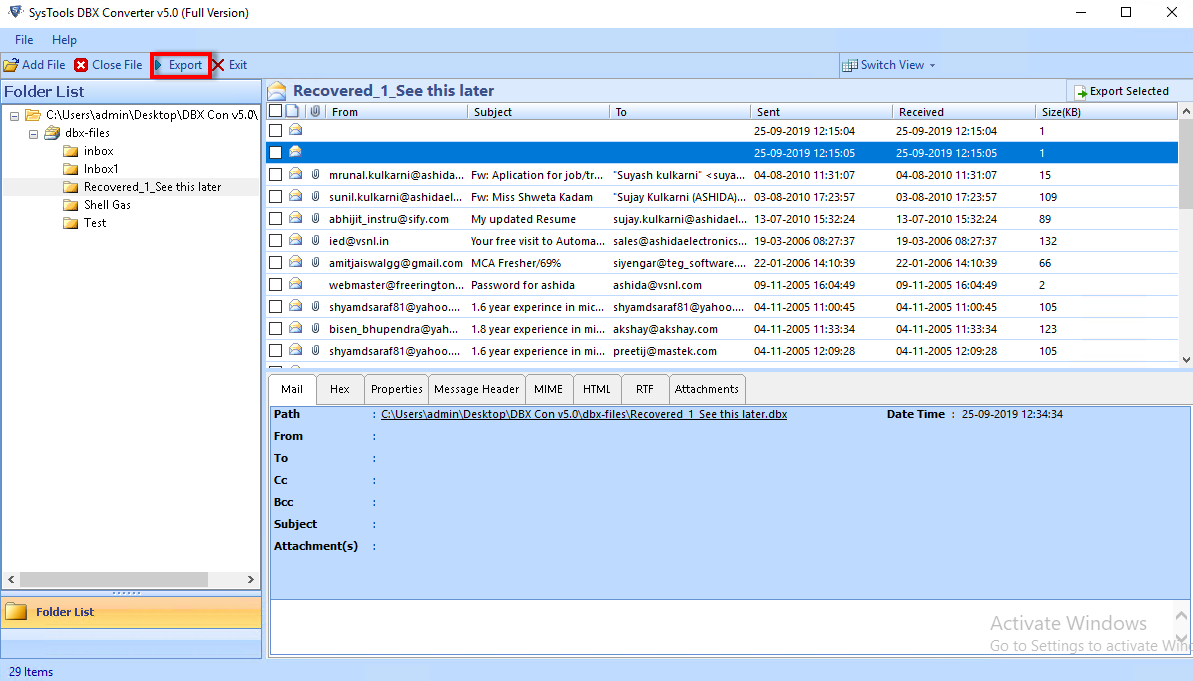 outlook express dbx to pst